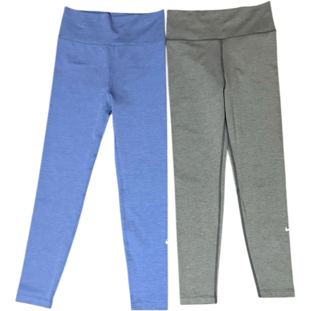 Nike One Dri-FIT Girls’ Leggings 2-Pack — Blue & Gray | Size M (12) - Picture 6 of 10